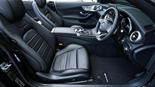 Black Floor Mats and Interior of Car