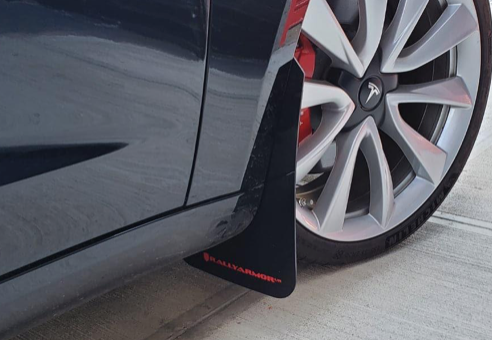 Rally Armor Mud Flap on a Tesla