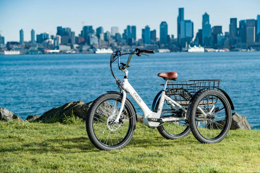 White E-Bike Next to River