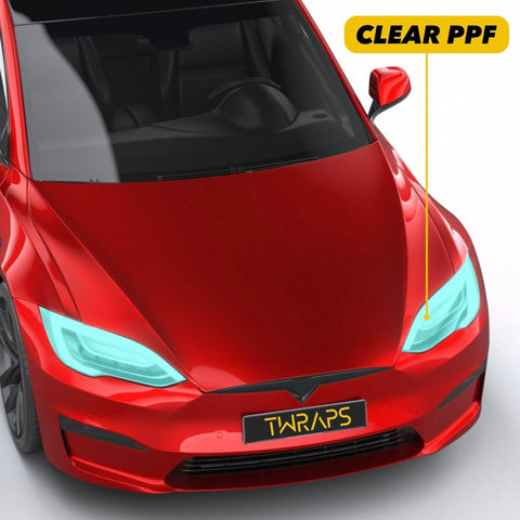 Headlights Clear Protection Film - Tesla Model S (2016+ including Plaid) - EV Universe Shop
