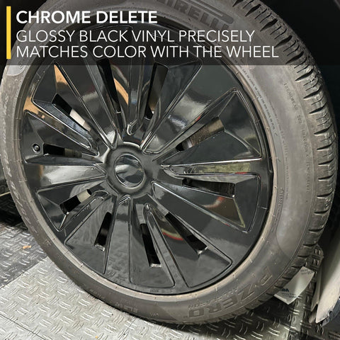 Chrome Delete Vinyl Wrap Kit - Lucid Air 19" Aero Range Wheels - EV Universe Shop