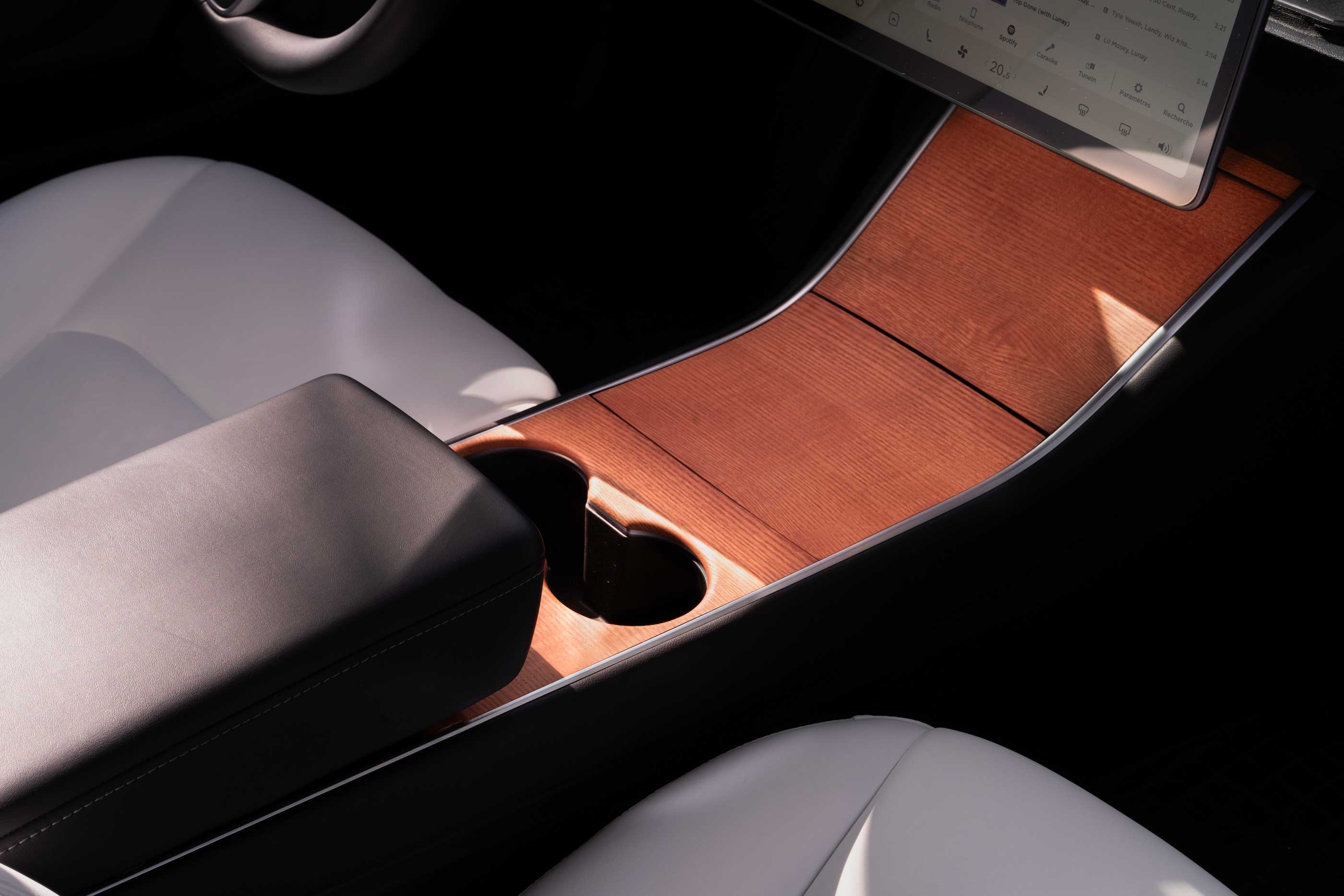 Wood Center Console Cover for Tesla Model 3 & Y (2018-2021)