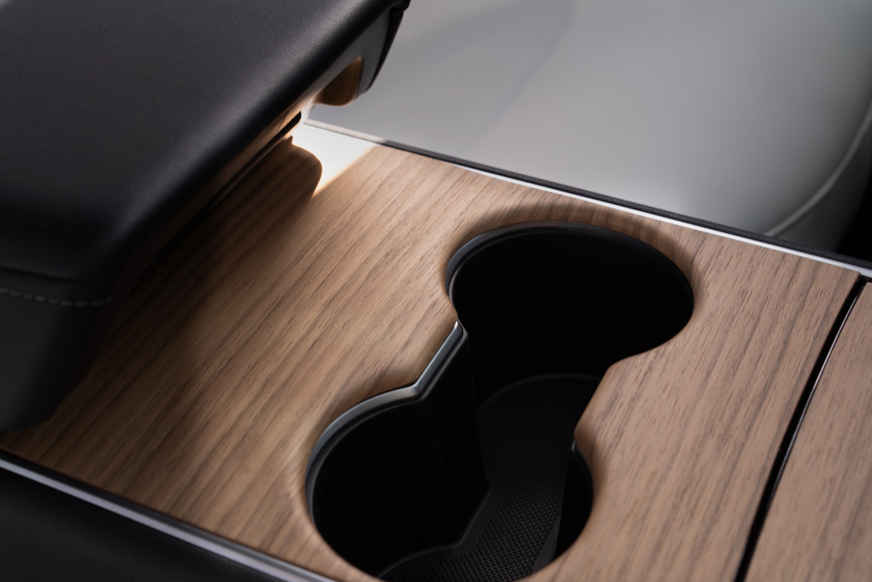 Wood Center Console Cover for Tesla Model 3 & Y (2018-2021)