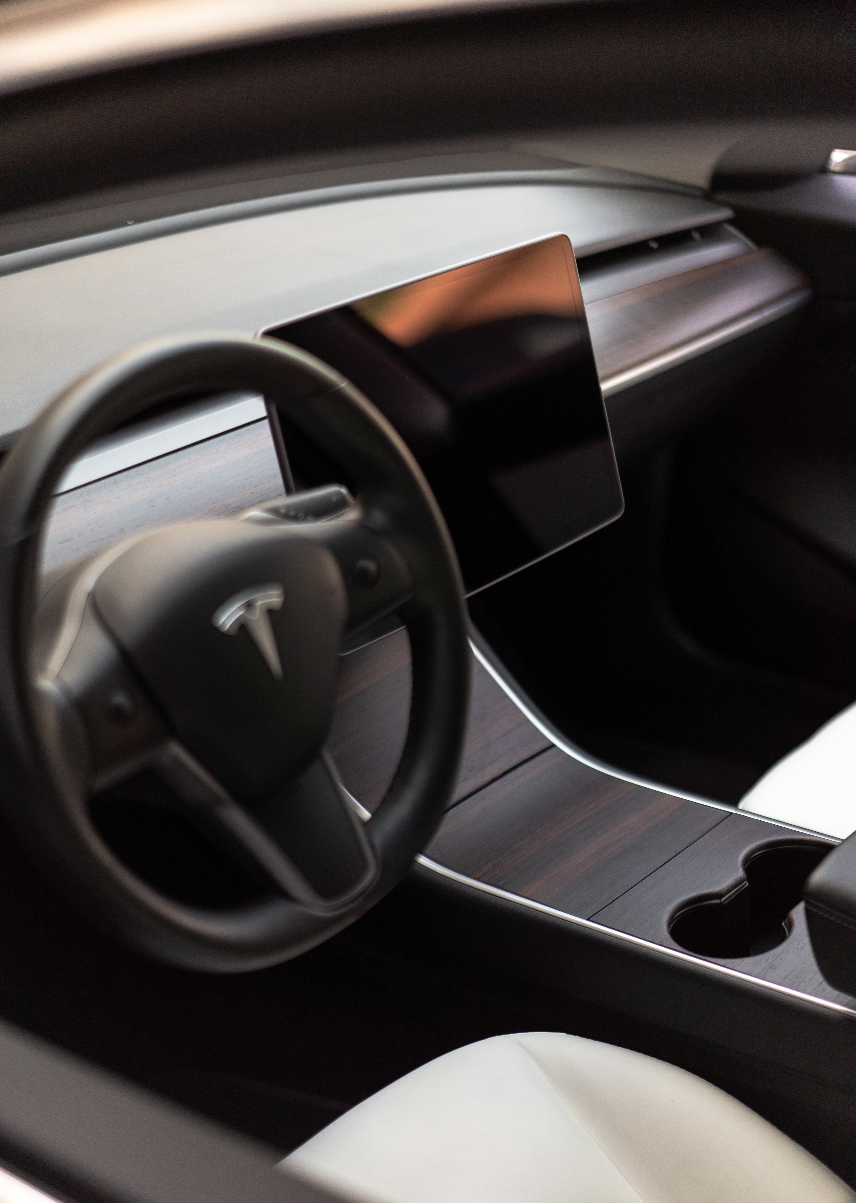 Wood Center Console Cover for Tesla Model 3 & Y (2018-2021)