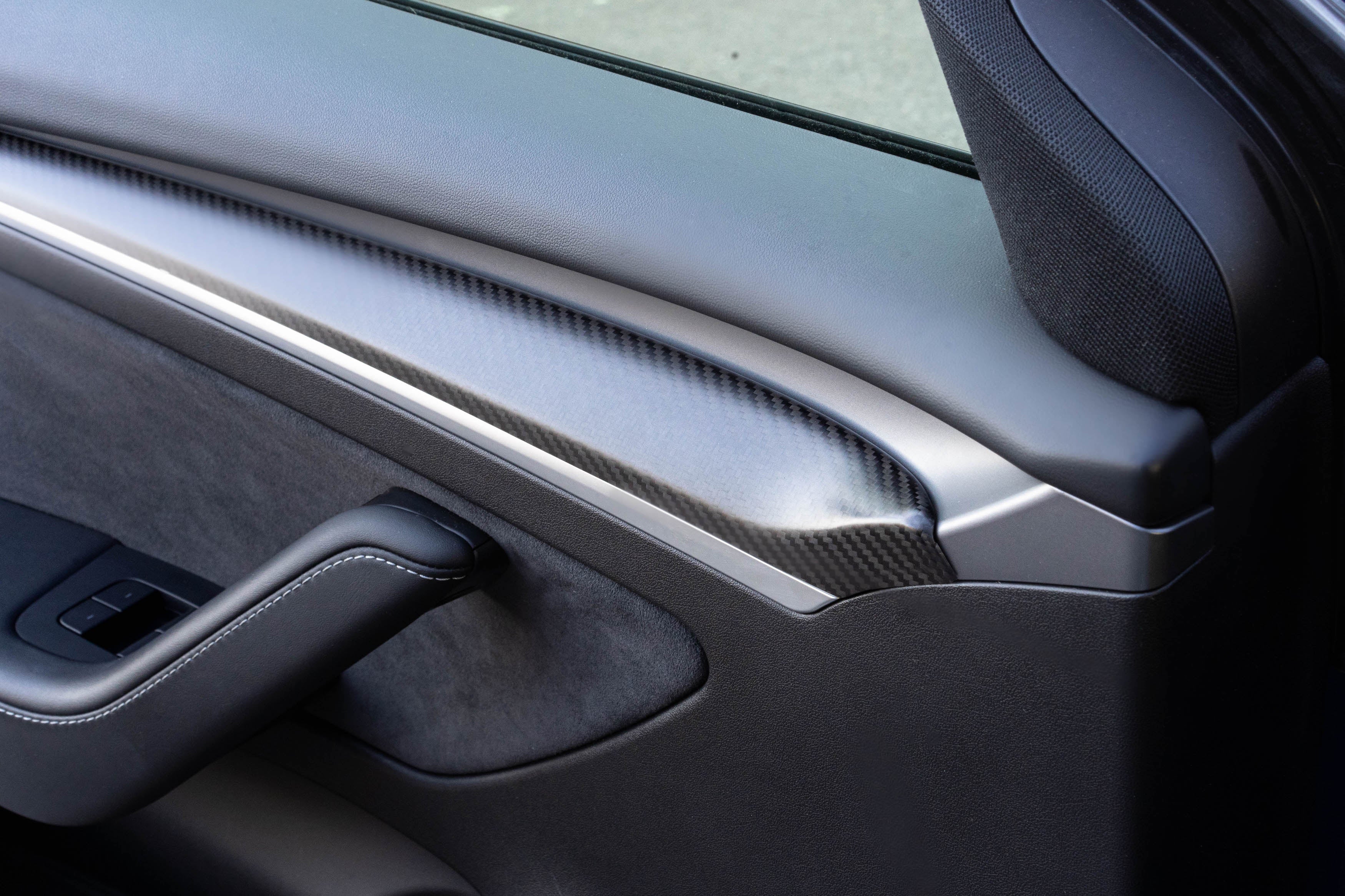 Genuine Carbon Fiber Door Panels for Tesla Model 3 & Y (2021-2024)