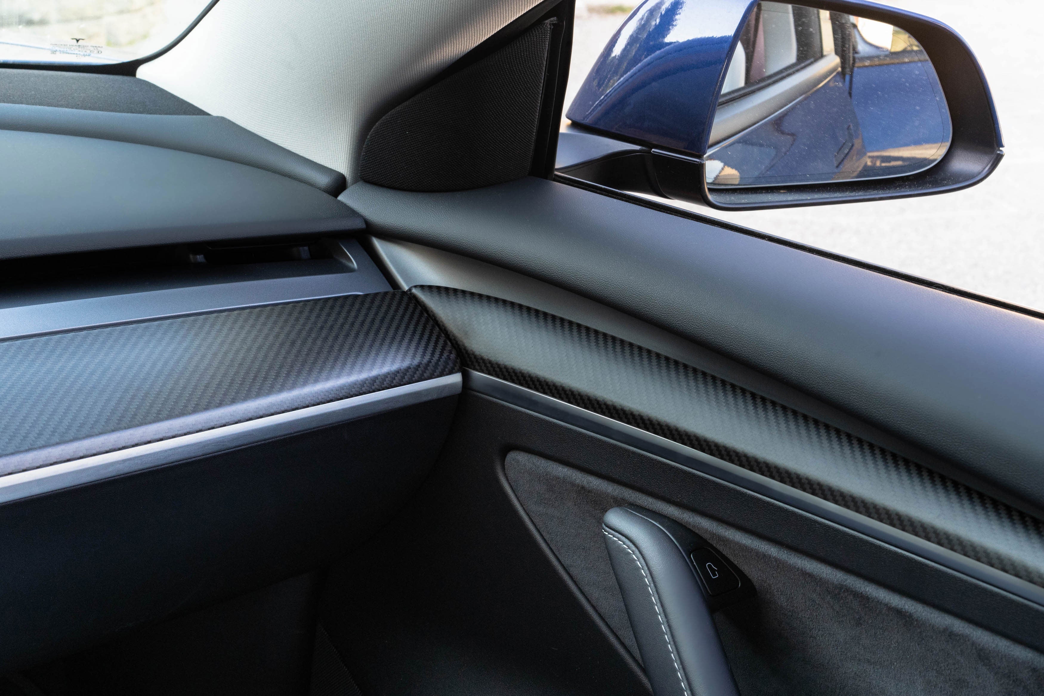 Genuine Carbon Fiber Door Panels for Tesla Model 3 & Y (2021-2024)