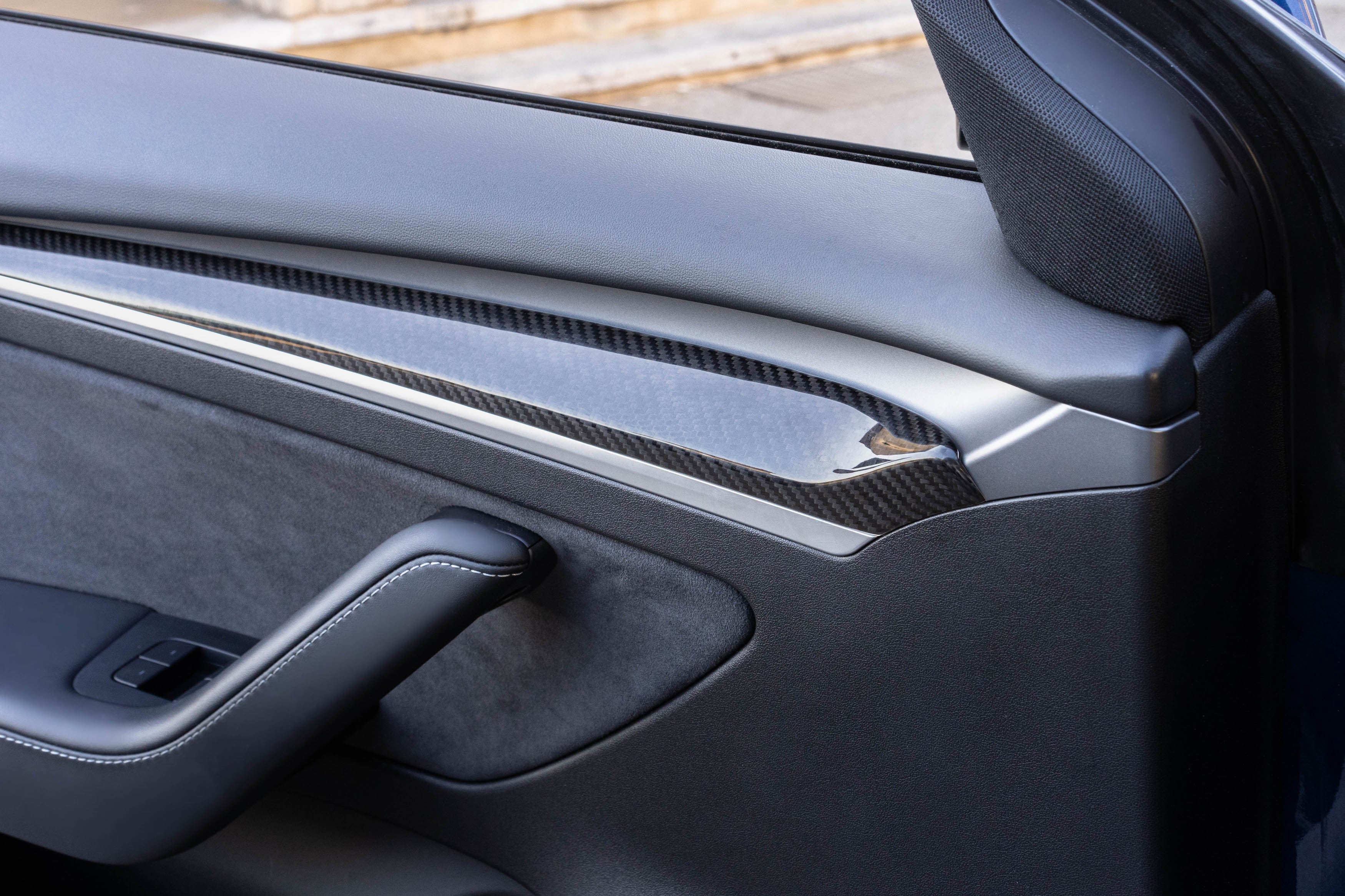 Genuine Carbon Fiber Door Panels for Tesla Model 3 & Y (2021-2024)