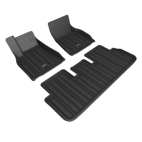 TESLA MODEL S 2022-2024 FLOOR MAT SET ELITECT BLACK ROW1 ROW2 REFRESH