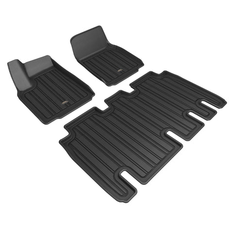 TESLA MODEL X 2022-2024 FLOOR MAT SET ELITECT BLACK ROW1 ROW2