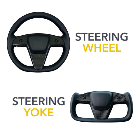 Steering Wheel / Yoke Vinyl Covers - 2021+ Tesla Model S / X (Plaid & Long Range, Refresh) - EV Universe Shop