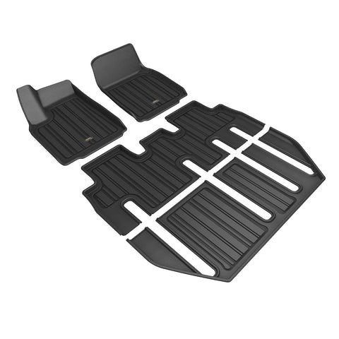 TESLA MODEL X 2022-2024 FLOOR MAT SET ELITECT BLACK ROW1 ROW2 ROW3