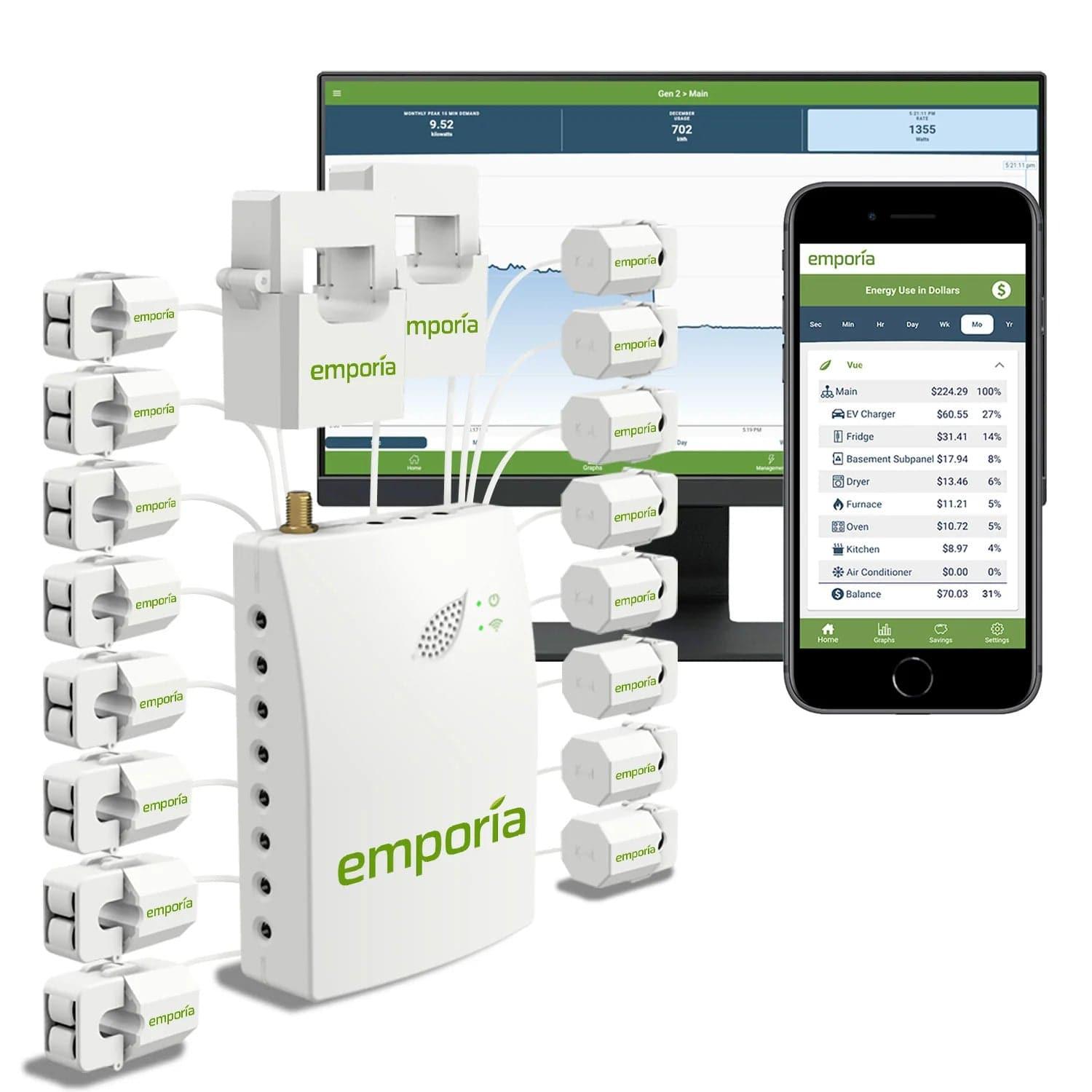 Emporia - Vue Energy Monitor - 16 Sensors - EV Universe Shop