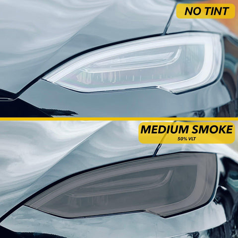 Headlights Smoke Tint - Tesla Model S (2016+ including Plaid) - EV Universe Shop