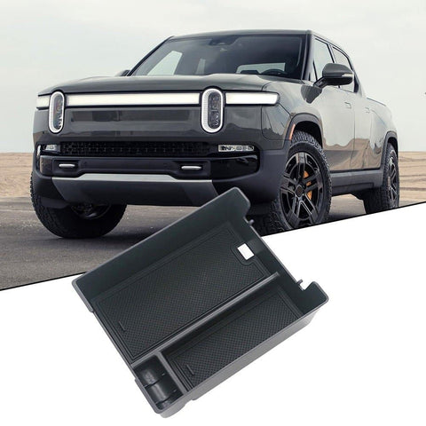 Center Console Storage Box for Rivian R1T/R1S - Durable ABS Armrest Organizer - EV Universe Shop