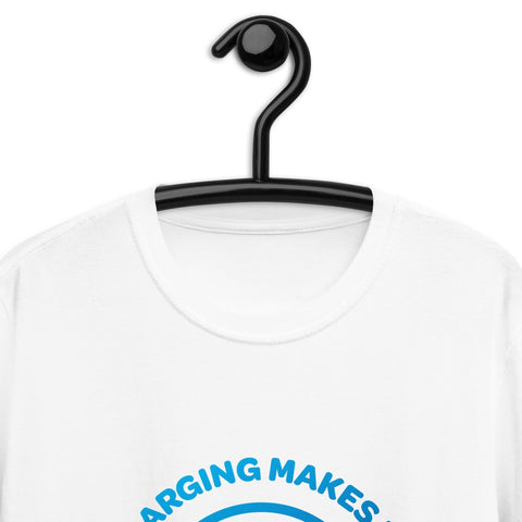"Charging Makes Me Happy" Short-Sleeve Unisex T-Shirt - EV Universe Shop