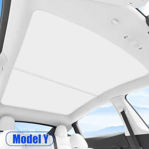 Ice Cloth Buckle Sun Shades for Tesla Model 3 & Y (2021-2023) - Upgraded Glass Roof Sunshade for Front & Rear Sunroof - EV Universe Shop