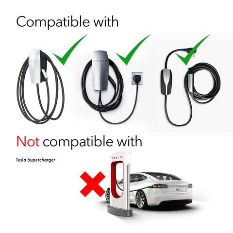 Lectron EV Charger Extension Cable - Compatible with Tesla - Add an Extra 20 Feet to Your Tesla Charger (1 Pack, Black) (Tesla Charger Not Included) - EV Universe Shop