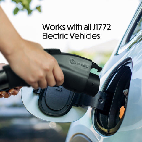 Lectron [Only for J1772 EVs Tesla to J1772 Charging Adapter, Max 48 Amp &amp; 250V - Compatible with Tesla High Powered Connectors, Destination Chargers, and Mobile Connectors (Black) - EV Universe Shop