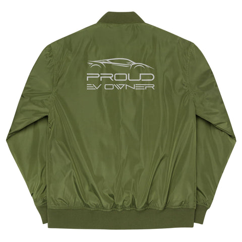 "Proud EV Owner" Premium recycled bomber jacket - EV Universe Shop